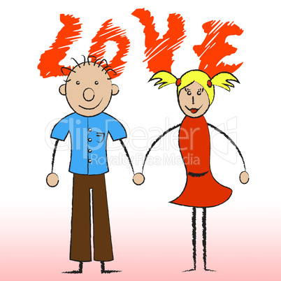 Love Couple Indicates Compassionate Devotion And Fondness
