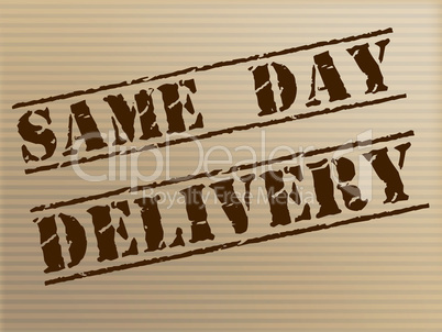 Same Day Delivery Indicates Fast Shipping And Distributing