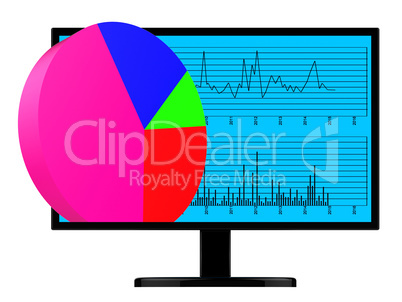 Pie Chart Online Indicates World Wide Web And Analysis