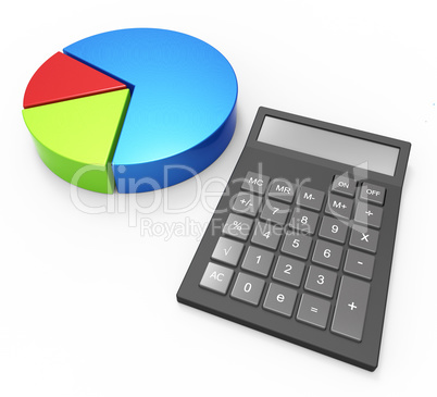 Pie Chart Calculation Indicates Business Graph And Accounting