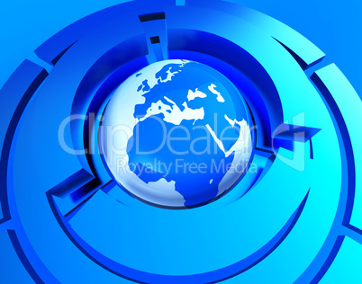 Worldwide Globe Represents Web Site And Earth