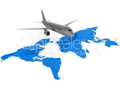 Worldwide Flights Means Web Site And Aeroplane