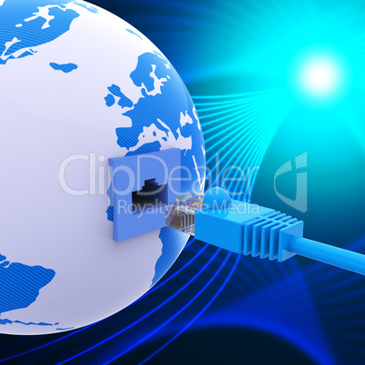 Worldwide Connection Represents Lan Network And Computer
