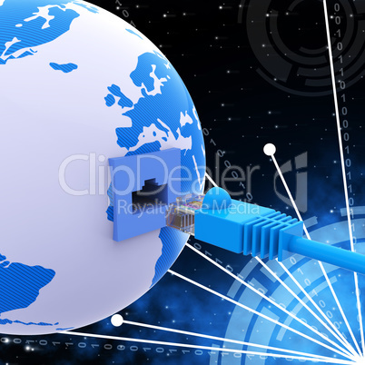 Worldwide Connection Means Network Server And Computer