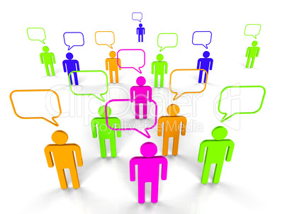 People Communicating Represents Network Server And Communication