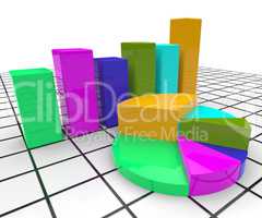 Pie Chart Report Indicates Business Graph And Document