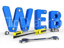 Web Tools Indicates Internet Softwares And Www