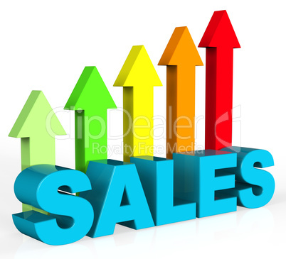 Increase Sales Shows Success Trading And Improvement