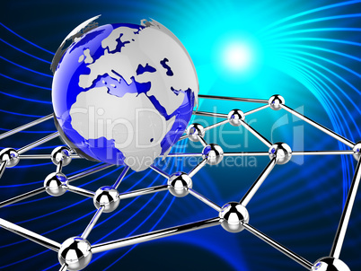 Worldwide Network Represents Global Communications And Computer
