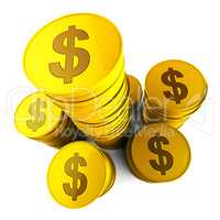 Dollar Savings Represents American Dollars And Bank
