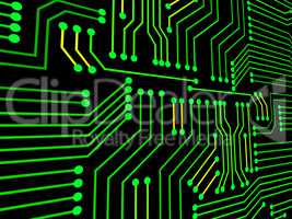 Circuit Board Represents Hi Tech And Electronics