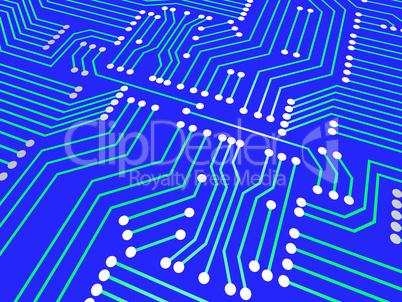 Circuit Board Means Hi Tech And Hi-Tech