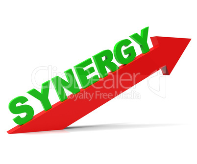 Increase Synergy Indicates Working Together And Collaborate