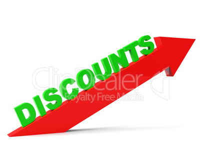 Increase Discount Indicates Cut Rate And Arrow