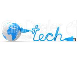 Global Tech Means World Wide Web And Earth