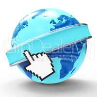 Global Internet Indicates World Wide Web And Copy-Space