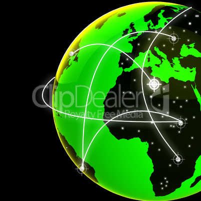 Global Network Indicates Digital Communication And Globe