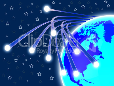Optical Fiber Network Means World Wide Web And Communication