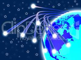 Optical Fiber Network Means World Wide Web And Communication