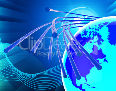 Optical Fiber Network Means World Wide Web And Communicating