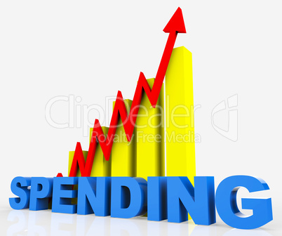 Increase Spending Indicates Progress Report And Diagram