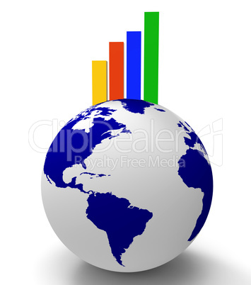 Increase Graph Worldwide Shows Infochart Globalization And Grow
