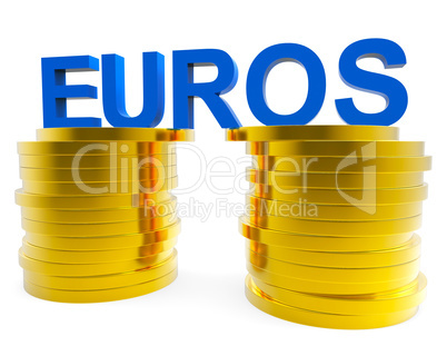 Euro Savings Shows Monetary Currency And Finances