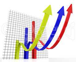 Increasing Graph Indicates Growing Upward And Forecast