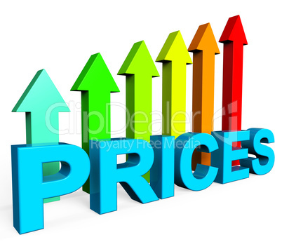 Prices Increase Represents Financial Report And Diagram