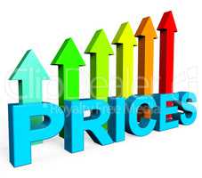 Prices Increase Represents Financial Report And Diagram