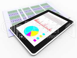 Online Reports Represents Business Graph And Analysis