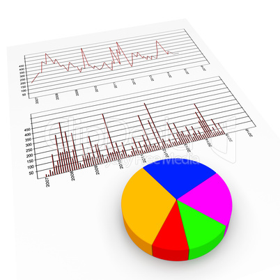 Graph Report Means Biz Trade And Diagram