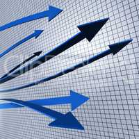 Progress Arrows Shows Business Graph And Advancement