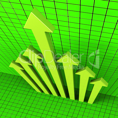 Progress Arrows Indicates Financial Report And Analysis