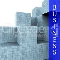 Business Blocks Design Means Building Activity And Construction