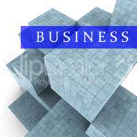 Business Blocks Design Represents Building Activity And Commercial