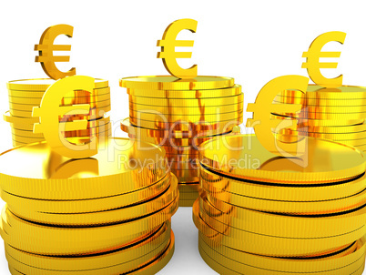 Euro Cash Represents Money Revenue And Wealth