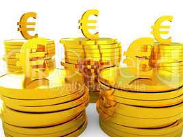 Euro Cash Represents Money Revenue And Wealth