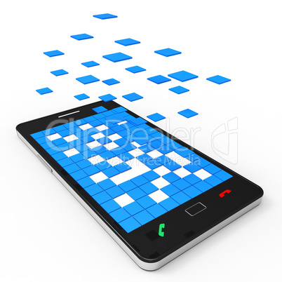 Phone Network Shows Application Software And Communicate