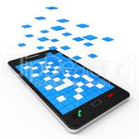 Phone Network Shows Application Software And Communicate