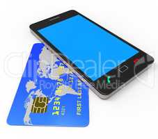 Credit Card Online Represents World Wide Web And Bought