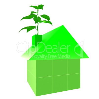 Eco Friendly House Indicates Go Green And Building