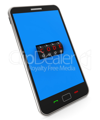 Secure Phone Indicates World Wide Web And Lock