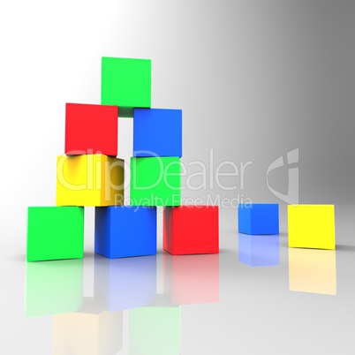 Kids Blocks Shows Toddlers Colour And Children