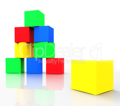Kids Blocks Indicates Colors Cube And Spectrum