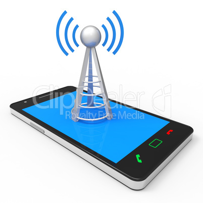 Wifi Hotspot Shows World Wide Web And Antenna