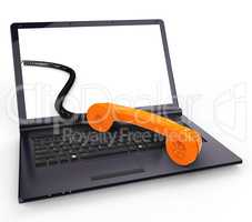 Call Us Online Means World Wide Web And Chat