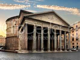 Pantheon in Rome at sunrise