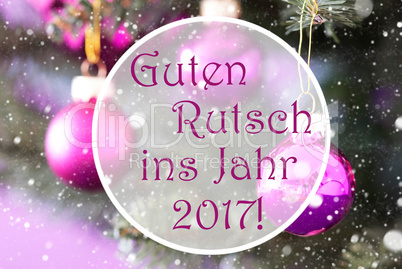 Rose Quartz Christmas Balls, Guten Rutsch 2017 Means New Year