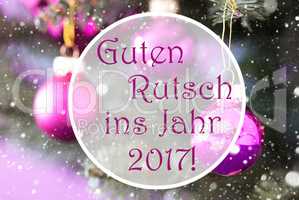 Rose Quartz Christmas Balls, Guten Rutsch 2017 Means New Year